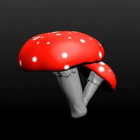 Mushroom Low and High Poly