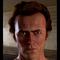 Clint Eastwood 3d model with hair and rig
