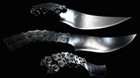 Damascus Knife made with Chains