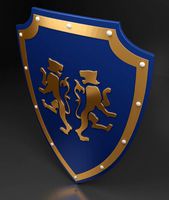 Medieval Two Tiger Emblem Shield Free 3D model