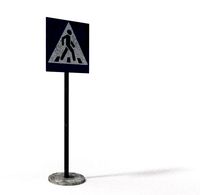 Russian Road Sign Low Poly