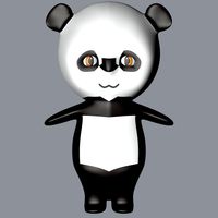 Panda Cartoon low poly