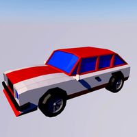 low poly retro car