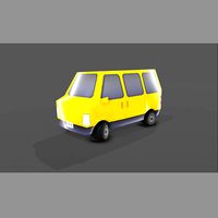 low poly Van (Body and wheel separated)