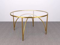 Giovanna glass and brass coffee table