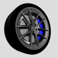 Sports Car Rim and Tyre