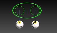 Free eyes of a person with rigged controller