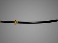 Black and gold katana