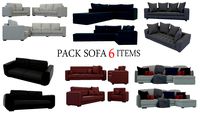 pack sofa 6 items