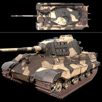 King Tiger tank low poly