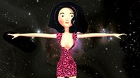 free low poly woman in dress 41