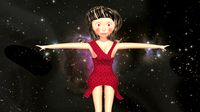 free low poly woman in dress 40
