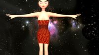 free low poly woman in dress 30