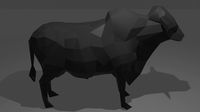 Brahman Cow Low Poly Rigged