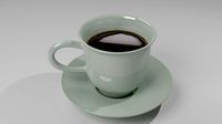 coffee cup green pastel  color ceramic 3d model