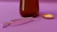 Keychain bottle opener from metal