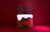 Cartoon Christmas Reindeer Cake