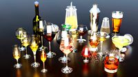 Cocktail and wine glasses