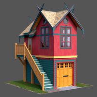 Wooden forest house