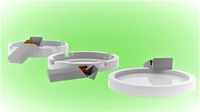 three white ashtrays