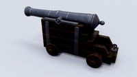 Low poly Cannon Low-poly 3D model Low-poly 3D model