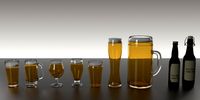 Glass Beer Bottle collection 3D Model