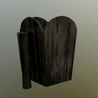 Wood trash can