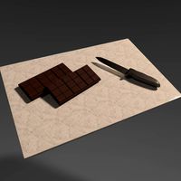 Marble chopping board, Chocolate and Knife