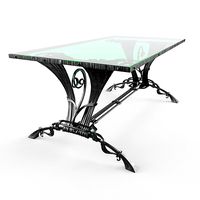 table forged with glass