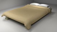 Bed with Sheet and Pillows
