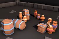 Lowpoly Destructible Crates, Barrels and Jars