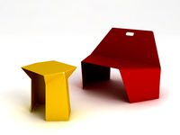 Bent Table & Chair