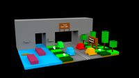 Lowpoly Isometric Cross Road