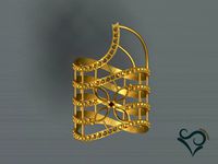 golden ring with stone 3D print model
