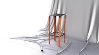 Scandinavian Design Four legged Bar Stool