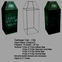 Low-poly Garbage Can