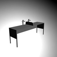 Library table with lamps