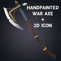 Handpainted War Axe + Icon