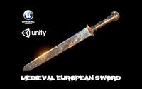 Realistic Low Poly Medieval Sword