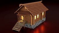 Wooden hut
