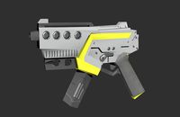 Low poly machine pistol