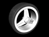 sports car wheel and tire