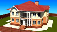 Two-storey house with parking for two cars