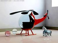 interior scene with helicopter