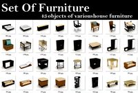 3d model det of furniture 43 objects