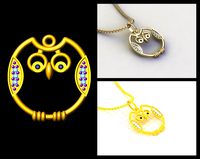 STL Prototyping Owl Pendant - Jewellery