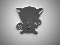 Funny cat-shaped clock