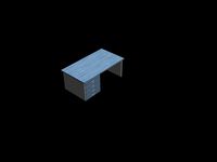 Blue wooden desk
