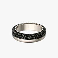 N009 Wedding band black diamonds
