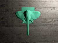 Geometric Mounted Elephant Head